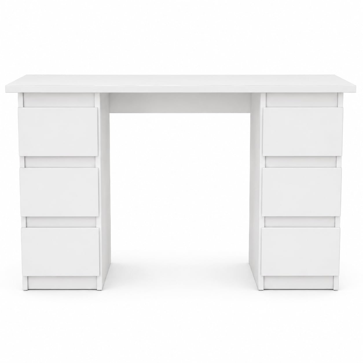 ELVA Schreibtisch 120 cm – Moderner Bürotisch mit 6 Schubladen, für Homeoffice, Arbeitszimmer & Jugendzimmer – 120x75x50 cm (Matt Weiß)