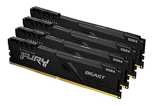 Image of Kingston Fury Beast 32 GB (4 x 8 GB) 3000 MHz DDR4 CL15 Desktop Memory Kit of 4 KF430C15BBK4 /32