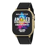 Reflex Active Series 29 Amoled Smart Watch with 2.04'' Touch Screen, Heart Rate Monitor, Blood Oxygen, IP68 Waterproof, Fitness Tracking, Black Strap for iOS + Android