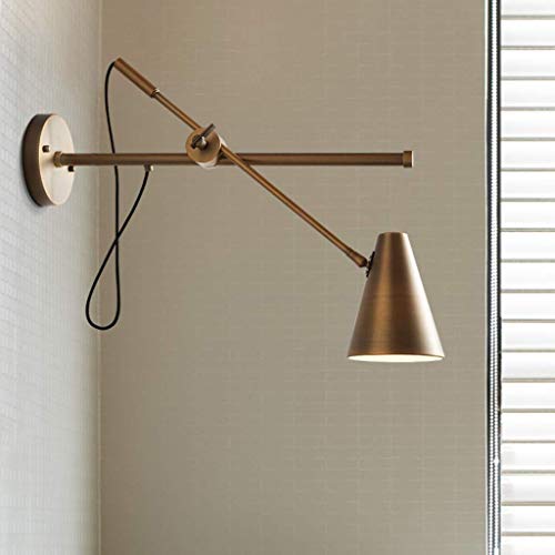Lámpara de pared para dormitorio que soluciona la falta de espacio con diseño regulable 2