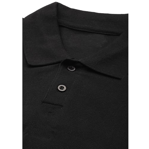 Galaxy by Harvic 5-Pack Men’s Short Sleeve Pique Polo Shirt Modern-Fit with Ribbed Collar and Breathable Cotton-Blend Fabric3