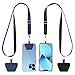 CACOE Universal Mobile Phone Chain, 2 Pcs Adjustable Collar Lanyard and 2 Pcs Durable Patches, Lanyard Mobile Phone Neck Strap Compatible with Most Smartphones