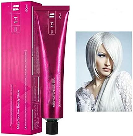 Hair Coloring Dye Mild Safe Hair Dyeing Shampoo, Long Lasting Effect without Using Bleach not Easily Fade, DIY Fashion Hair Dye Permanent for Men and Women (White)