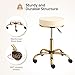 OmySalon Rolling Stool with Wheels, Vanity Salon Massage Roller Stool, Swivel Spa Chair Height Adjustable, Hair Stylist Chair for Beauty Salon Bar Tattoo Home, White Luxury