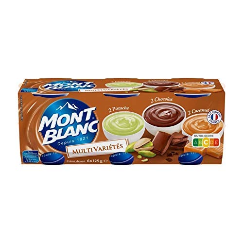 MONT BLANC - Crème Dessert Multi Variétés Chocolat Caramel Pistache 6X125G - Lot De 3 - Offre Special
