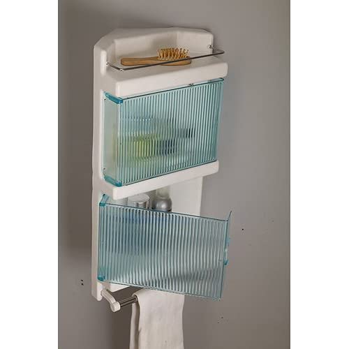 Image of Morris King Corner Cabinet Shelf - White Bathroom Corner Shelf Corner Shelf for Bathroom Bathroom Corner Rack Bathroom Corner Cabinet