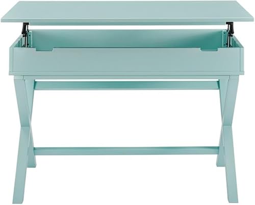 Miniatura 6 de UrbanPro Escritorio de madera de pie con elevación transicional en azul turquesa