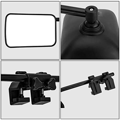NIGOOLATA Wohnwagenspiegel Anhängerspiegel Verstellbarer Zusatzspiegel Außenspiegel Universal für Caravan Anhänger Wohnmobile LKW 2 Stück Schwarz
