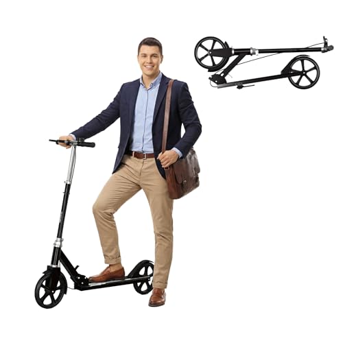 Scooters for Kids 9-25, Teens & Adults - Foldable Commuter Scooter with Bell, Hand Brake & Adjustable Height, 260 LB Weight Capacity, Perfect for...