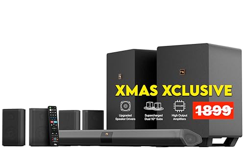 Nakamichi Shockwafe Ultra 9.2.4 Channel Dolby Atmos/DTS:X Soundbar with Dual 10' Subwoofers, 4 Rear Surround Effects Speakers, eARC and SSE Max Technology (Flagship)
