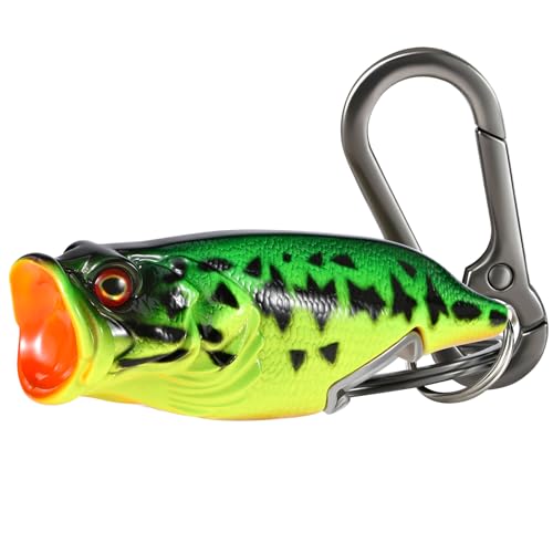 NOROCAS Bass Fishing Lure Keychain, Cool Bass Fish Key Chain