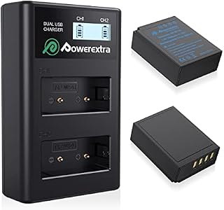 Powerextra 2 X NP-W126 Battery & LCD Charger for Fuji X100F X-A1 X-A2 X-A3 X-A5 X-A10 X-E2 X-E2S X-Pro1 X-Pro2 X-T1 X-T2 X-T3 X-T10 X-T20 X-T100 X-H1 FinePix HS33EXR HS50EXR