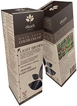 Hair Color EKOEH BRASIL Cream Light Brown, PPD FREE, VEGAN 2.7fl.oz