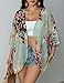 Chunoy Women Casual Spring Summer Lightweight Cardigan Blouse Top Chiffon Kimono Cover Up Green X-Large