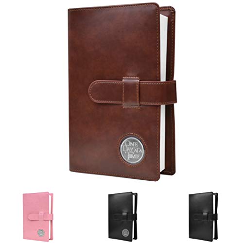 Single AA Big Book Cover | Medallion Holder | by Galileo | Perfect Gift | Alcoholics Anonymous (Plain/Coin Pocket/Brown)