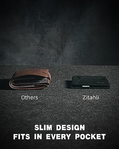 Image of Zitahli Slim Wallet for Men,RFID Blocking Leather Bifold with Money Clip | Minimalist Front Pocket Design, Holds 12 Cards, RFID Protection, Gifts for Men on Birthdays, Father's Day, and Christmas