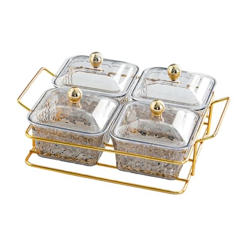 Contenedor para bocadillos con tapa y 4 compartimentos para dulces 6