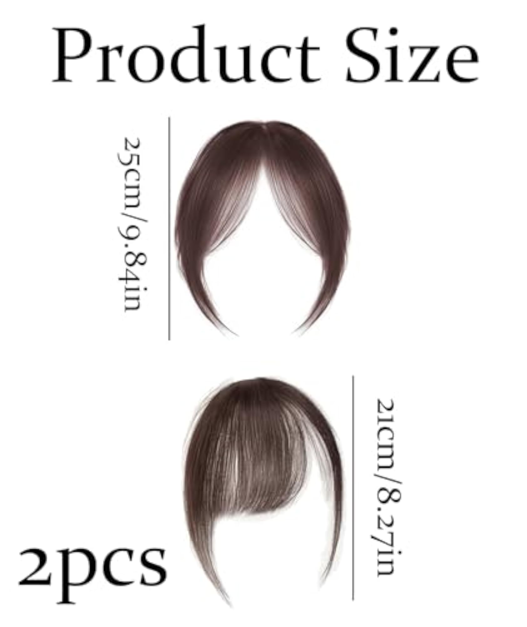 2Pcs Front Hair Extensions for Women, Daily Styling