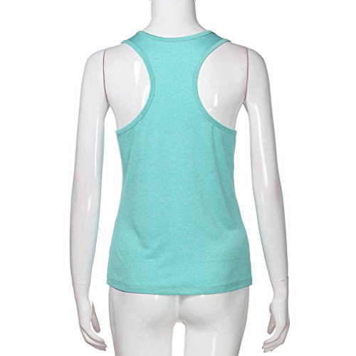 BCDshop Women Running Workouts Yoga Sport Tank Tops Racerback Activewear Blouse Shirt (Green, L)