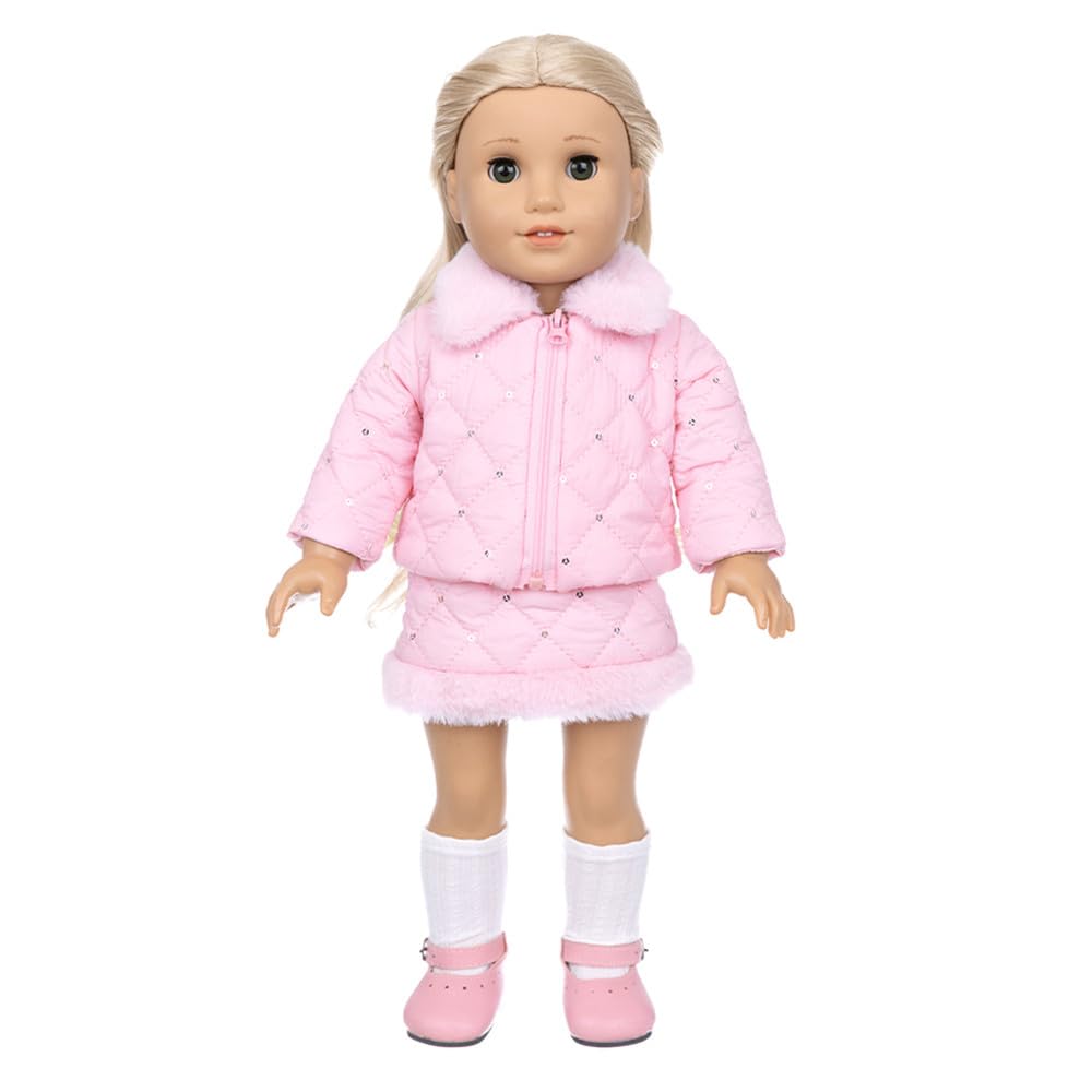 NIXNUT Doll Clothes Winter Outfit Cotton Coat Jacket Pants Skirt Suit for American Girl Doll 18 inch, free size