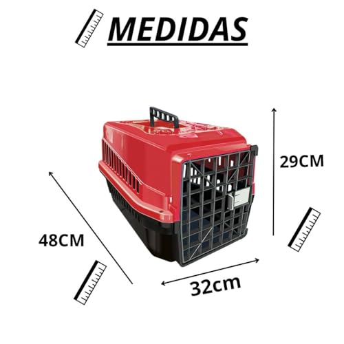 Caixa de Transporte N3 para caes e gatos Mec Pet (vermelho)
