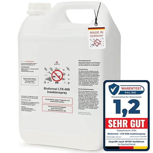 BIOFORMEL LTK-008 Insektenspray für fliegende & kriechende Insekten bekämpfen - Insektenmittel - Anti-Insekten-Spray mit Sofortwirkung - Insektenschutz Spray mit Langzeitschutz (5 L)