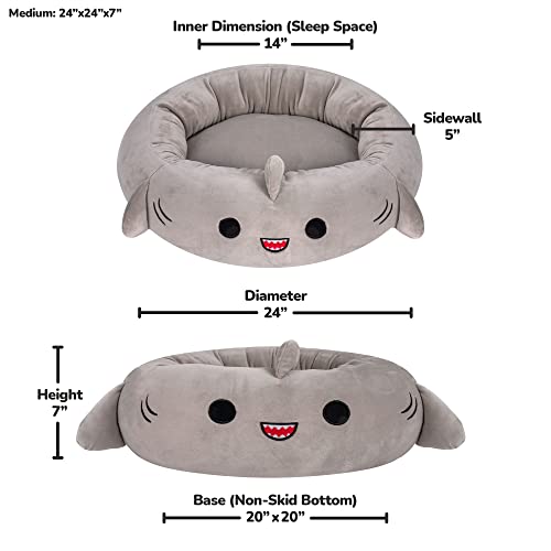 Koeravoodi – pehme suurus P 61 × L 61 × K 61 cm, värv hall (Squishmallows)