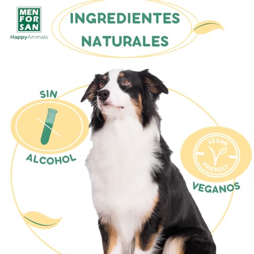 MENFORSAN Eau de Toilette für Hunde | Tropisch | Intensiver und erfrischender Duft | Deodorierende Wirkung | Mit sehr milden Inhaltsstoffen, die die Haut NICHT reizen | Mit neutralem pH-Wert | 125 ml