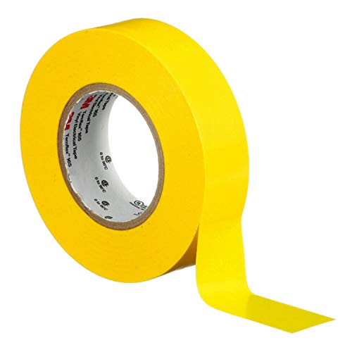 Image of 3M Temflex Vinyl Electrical Tape 165, 3 /4 in x 60 ft, Yellow, 10 Roll Pack