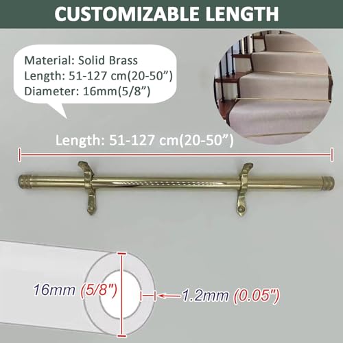 Barres de pression réglables pour tapis d'escalier découpables et stables - 5