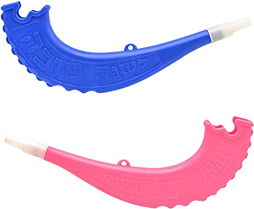 Plastic Toy Shofar, Magnificent Neon Colored Shofar, Children's Whistle Shofar (2-Pack) #TOP23