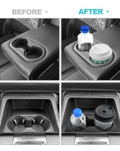 Image of CDEFG for 2026 Mazda CX5 Center Console Organizer Front & Rear Cup Holder | 2026 Mazda CX-5 (S /Select /Preferred /Premium /Premium Plus) Accessories Silicone Cup Holder Covers Insert