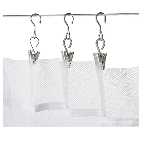 Ikea Riktig Stainless Steel Curtain Hook with Clip, 24 Count