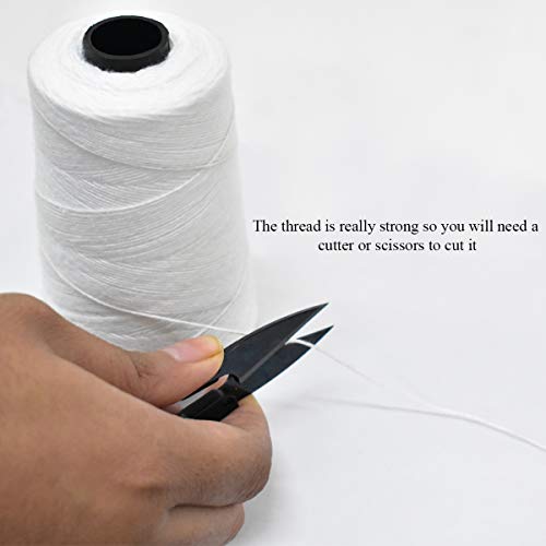 Image of EmbroideryMaterial White Polyester and Cotton Thread for Embroidery, Sewing, Craft, and Stitching - Machine Compatible (2 Rolls, 450 Meters)