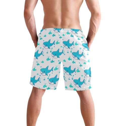 Ocean Fish Shark Mens Swim Trunks Quick Dry Beach Shorts with Pocket S 23028533