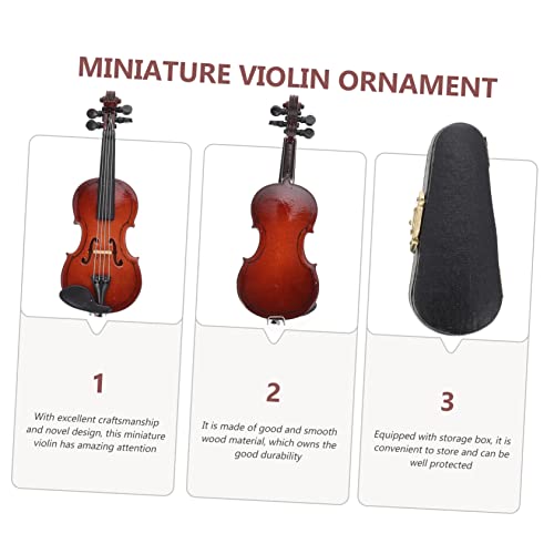 VICASKY 1 Conjunto De Enfeites De Violino Decoração Em Miniatura Casa De Bonecas Brinquedos De Mesa
