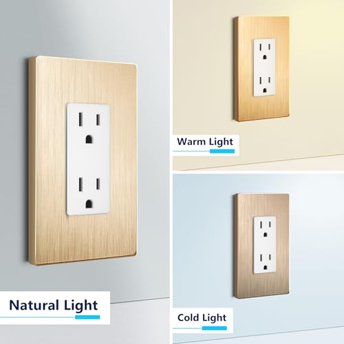 LIDER Brushed Finish Decorator Switch Cover, Screwless Wall Plate, Mid-Size 1-Gang 4.88" x 3.11", Unbreakable Polycarbonate Thermoplastic, UL Listed, LSWP-31M-BGD, Brushed Gold - Image 4