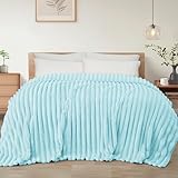 Exclusivo Mezcla Kuscheldecke Flauschig Fleecedecke Flanell Decke, Leichte & Warme Sofadecke Couchdecke für Ganzjahreszeit, 150 x 200 cm Hellblau