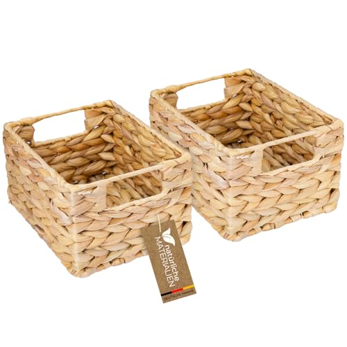 HMF Aufbewahrungskorb, Korb geflochten aus Wasserhyazinthe Seegras | 2er...