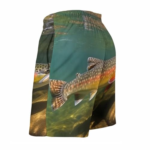 Men's Swim Trunks Brook Trout Fly Fishing Beach Shorts Quick Dry Summer Bathing Suit Swimwear Beachwear with Pockets4