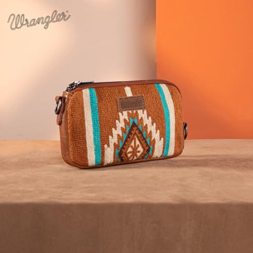 Wrangler Mini Crossbody Purse for Women Western Aztec Clutch Designer Tapestry Shoulder Handbags3