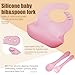 Silicone Baby Feeding Set,Miicasa Baby Led Weaning Supplies Kit With Suction Bowl & Car Plate, Bib, Spoon, Fork, Cup - Food-Grade Silicone, Dishwasher-Safe, No BPAs - For 3+ Months