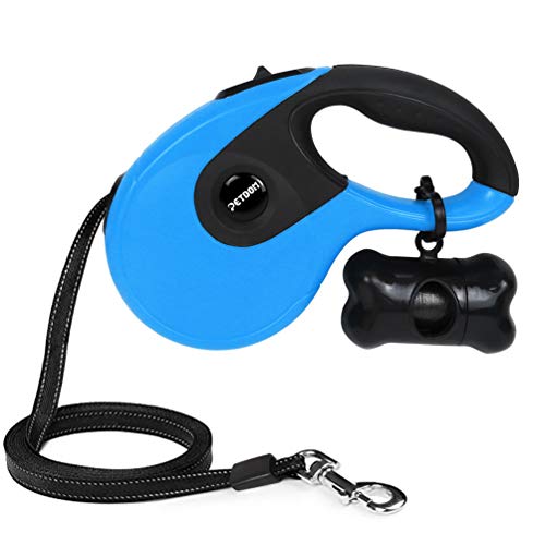 PETDOM Running Dog Leash Hands Free Camo - Double Bungee Cord, 2 Padded Handles, Adjustable Waist Belt, Multifunctional - Heavy Duty Leash for Large Dogs Up to 180lbs (F-Blue)