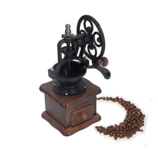 Molinillo café manual Molino café manivela hierro fundido antiguo con ajustes molienda y cajón captura Molino café prensa francesa clásico Molinillo café manivela manual