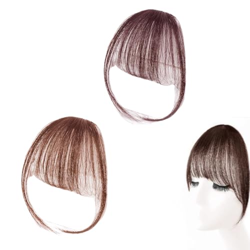 Flequillo a Clip Cabello Humano Natural Extensiones Flequillo Templo Extensión Flequillo Clip Pinzas Para el Cabello con Flequillo Falso Flequillo Postizo Pelo Flequillo Postizo Pelo Corto Clip