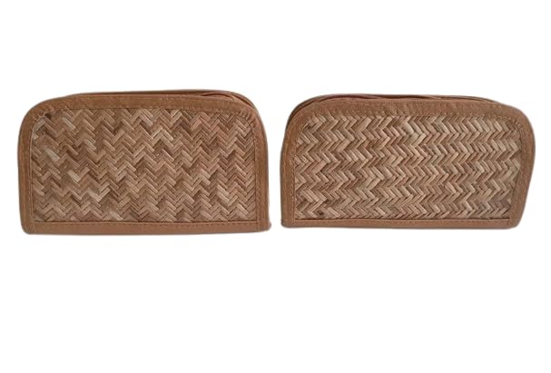 Pack of 2 BAMBOOS Handmade Women's Handbag | Clutch bag Trandey Bamboo Woman hand bag | Bamboo with Leather and Zip-image-37