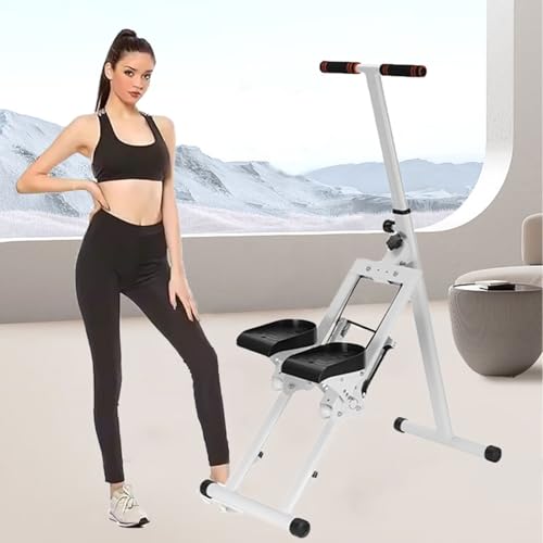 Máquina de Escalada Vertical Ejercicio de Cuerpo Completo Plegable Stair Stepper con Pedales de Manillar Ajustables MáQuina De Escalera De MontañA 220 LB para Hombres Mujeres Entrenamiento Cardio