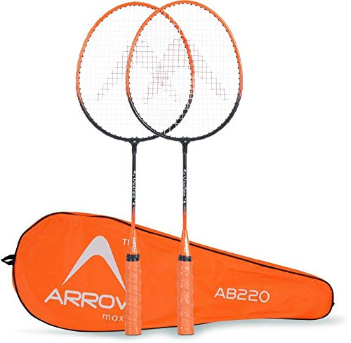 ArrowMax Stainless-Steel Junior Badminton Racquet Set for Kids (AB-220, G2-3.75 Inches, Orange) (B07KWX5R6G) Amazon Price History, Amazon Price Tracker