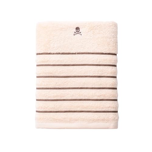 Scalpers Toalla de Manos Beige a Rayas Marrones 50x100cm 100% Algodón 470GSM Home