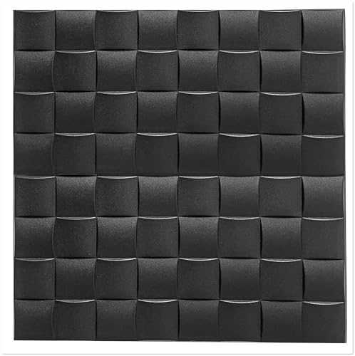 10 m² – 40 paneles 3D de poliestireno, 50 x 50 cm, paneles de techo, paredes, decoración, techos, revestimiento de pared, 2-3 mm de grosor, poliestireno XPS 0816, negro